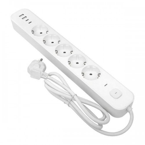 Удлинитель 5х1.5м IP20 2USB 2.4А+2type-C LUX 1.5кв.мм EKF UBA-LUX-515-TC