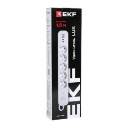 Удлинитель 5х1.5м IP20 2USB 2.4А+2type-C LUX 1.5кв.мм EKF UBA-LUX-515-TC
