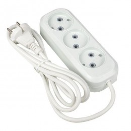 Удлинитель 3х2м без заземл. 10А IP20 Эксперт 2.2кВт ПВС 2х0.75 PROxima EKF UBA10-275-3-02