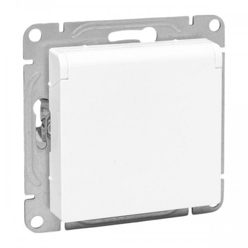 Розетка СП Эпика 16А IP44 с заземл. защ. шторки с крышкой механизм бел. EKF UP1-SOW-111-44