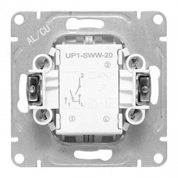 Выключатель 2-кл. СП Эпика механизм бел. EKF UP1-SWW-20