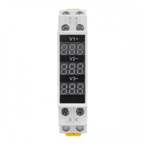 Индикатор напряжения модульный трехфазный цифровой EKF VDI-G33