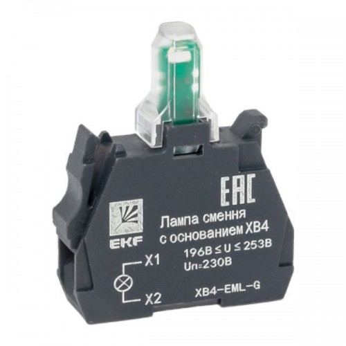 Лампа сменная с основанием XB4 зел. 230В PROxima EKF XB4-EML-G
