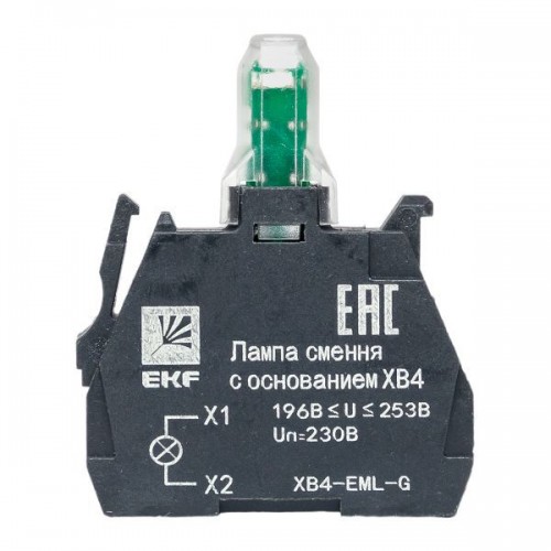 Лампа сменная с основанием XB4 зел. 230В PROxima EKF XB4-EML-G