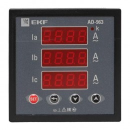 Амперметр цифровой AD-963 3ф на панель 96х96 EKF ad-963