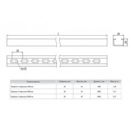 Профиль С-образный L2000 1.5мм EKF cp2000