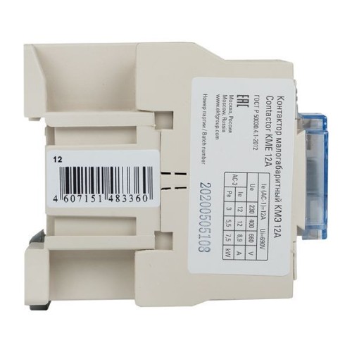 Контактор КМЭ-1 12А кат. 400В AC 1НО EKF ctr-s-12-380