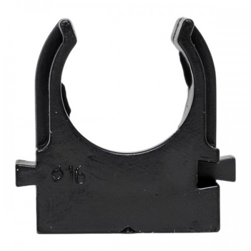Держатель для труб (клипса) d16мм для монтажн. пистолета черн. (уп.100шт) Plast EKF derjp-z-16-black