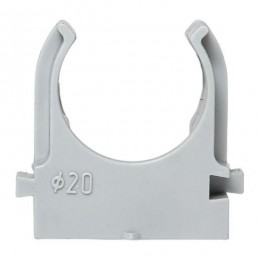 Держатель для труб (клипса) d20мм для монтажн. пистолета сер. (уп.100шт) Plast EKF derjp-z-20