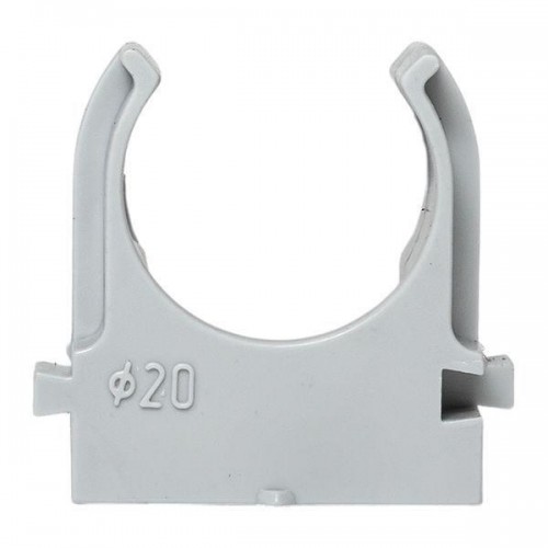 Держатель для труб (клипса) d20мм для монтажн. пистолета сер. (уп.100шт) Plast EKF derjp-z-20