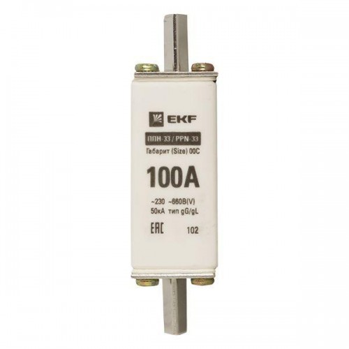 Вставка плавкая ППН-33 100/100А 50кА габарит 00С PROxima EKF fus-33/100