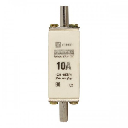 Вставка плавкая ППН-33 100/10А габарит 00C PROxima EKF fus-33/100/10