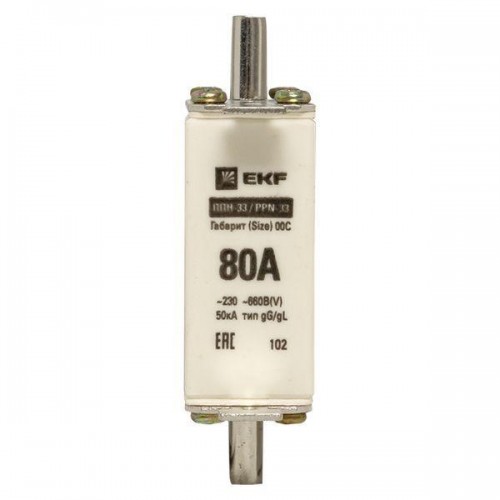 Вставка плавкая ППН-33 100/80А габарит 00С PROxima EKF fus-33/100/80