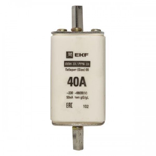 Вставка плавкая ППН-33 40А габарит 00 PROxima EKF fus-33/160/40