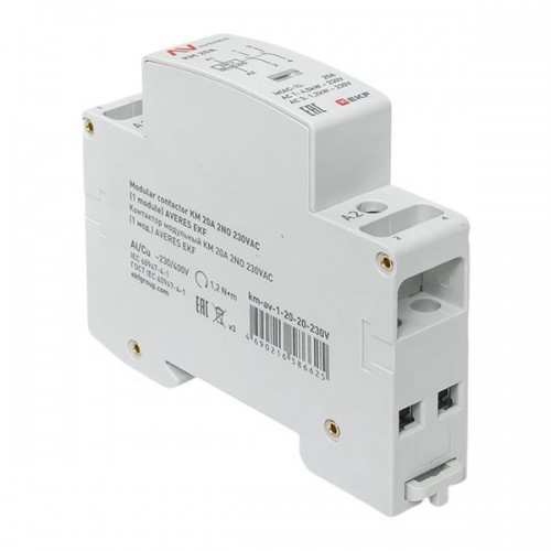 Контактор модульный КМ 20А 2NО 230В AC (1 мод.) AVERES EKF km-av-1-20-20-230V