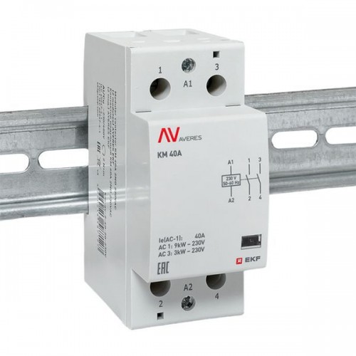 Контактор модульный КМ 40А 2NО 230В AC (2 мод.) AVERES EKF km-av-2-40-20-230V