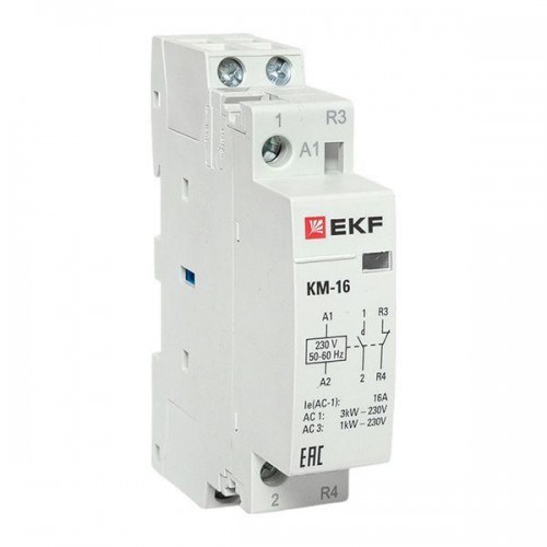 Контактор модульный КМ 16А NО+NC (1 мод.) EKF km-1-16-11