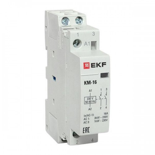 Контактор модульный КМ 16А 2NО (1 мод.) EKF km-1-16-20