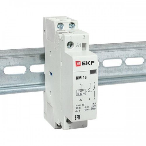 Контактор модульный КМ 16А 2NО (1 мод.) EKF km-1-16-20