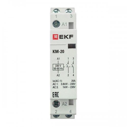 Контактор модульный КМ 20А 2NО (1 мод.) EKF km-1-20-20