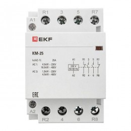 Контактор модульный КМ 25А 2NО+2NC (3 мод.) PROxima EKF km-3-25-22