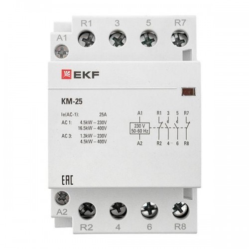 Контактор модульный КМ 25А 2NО+2NC (3 мод.) PROxima EKF km-3-25-22