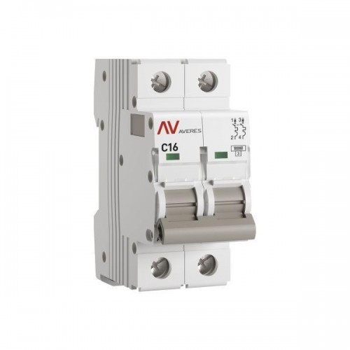 Выключатель автоматический модульный 2п C 16А 10кА AV-10 AVERES EKF mcb10-2-16C-av