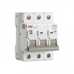 Выключатель автоматический модульный 3п C 50А 10кА AV-10 AVERES EKF mcb10-3-50C-av