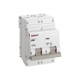 Выключатель автоматический модульный 2п C 16А 10кА ВА 47-100 PROxima EKF mcb47100-2-16C-pro