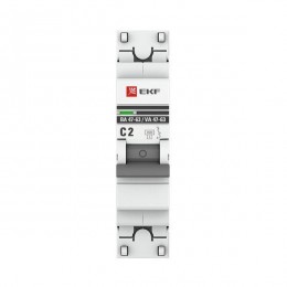 Выключатель автоматический модульный 1п C 2А 4.5кА ВА 47-63 PROxima EKF mcb4763-1-02C-pro