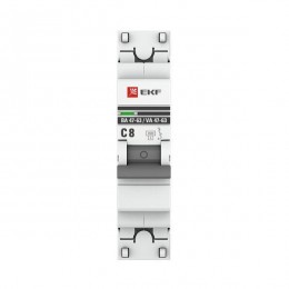 Выключатель автоматический модульный 1п C 8А 4.5кА ВА 47-63 PROxima EKF mcb4763-1-08C-pro