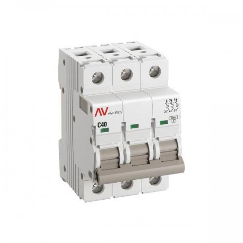 Выключатель автоматический модульный 3п C 40А 6кА AV-6 AVERES EKF mcb6-3-40C-av