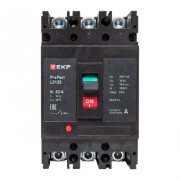 Выключатель автоматический 3п 63А 18кА LS125 ProPact EKF mccb-125-18-3-63-ls