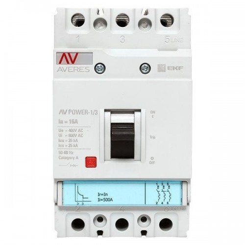 Выключатель автоматический 3п 16А 35кА AV POWER-1/3 TR AVERES EKF mccb-13-16-TR-av