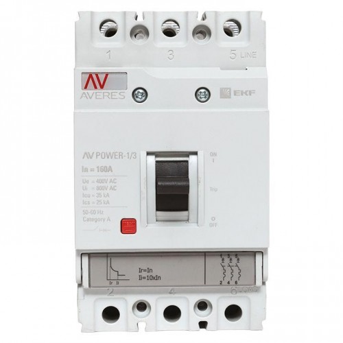 Выключатель автоматический 3п 160А 35кА AV POWER-1/3 TR AVERES EKF mccb-13-160-TR-av