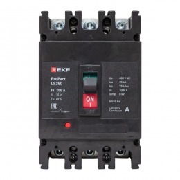 Выключатель автоматический LS250 25кА 3P 250А ProPact EKF mccb-250-25-3-250-ls