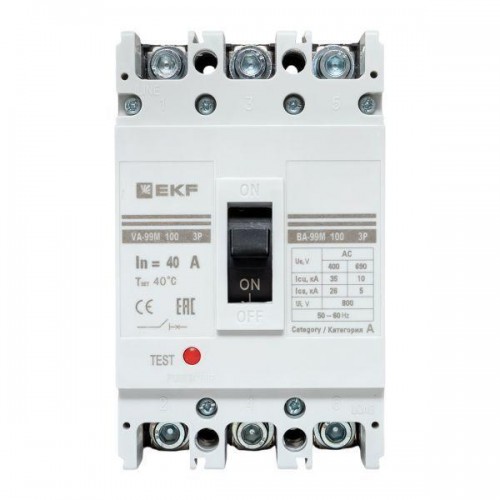 Выключатель автоматический 3п 100/40А 35кА ВА-99М PROxima EKF mccb99-100-40m