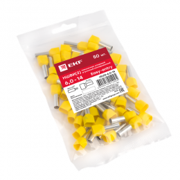 Наконечник штыревой втулочный изол. НШвИ(2) 6.0-14 (уп.50шт) EKF nhvi2-6.0-14