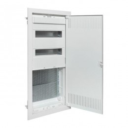 Щит комбинированный встраив. Nova 2 DIN-рейки + 2 монтаж. платы 4 габарит IP41 с метал. перфорированной дверью EKF nv-cb-pmd-2+2