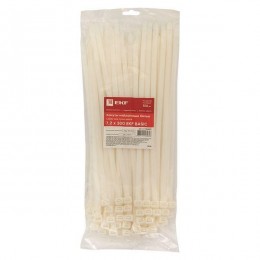 Хомут кабельный 7.2х300 нейл. бел. (уп.100шт) EKF plc-c-7.2x300