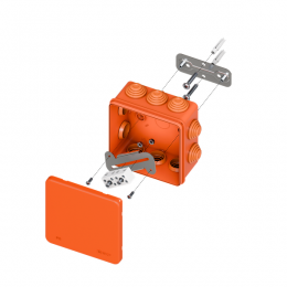 Коробка огнестойкая E45 100х100х50мм IP55 с клеммниками 4 полюса 0.5-4кв.мм HF EKF plc-kmfr-100-404