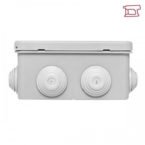 Коробка распределительная КМР-030-014 100х100х50 IP55 с крышкой для прямого монтажа 10 мембранных вводов сер. розн. стикер EKF plc-kmr-030-014-r
