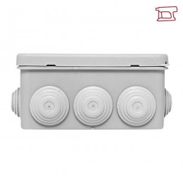 Коробка распределительная КМР-030-014 100х100х50 IP55 с крышкой для прямого монтажа 10 мембранных вводов сер. розн. стикер EKF plc-kmr-030-014-r