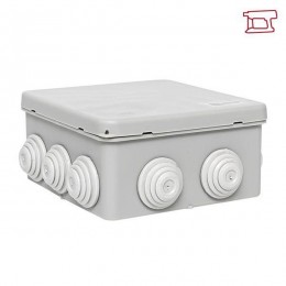 Коробка распределительная КМР-030-014 100х100х50 IP55 с крышкой для прямого монтажа 10 мембранных вводов сер. розн. стикер EKF plc-kmr-030-014-r