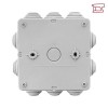 Коробка распределительная КМР-030-014 100х100х50 IP55 с крышкой для прямого монтажа 10 мембранных вводов сер. розн. стикер EKF plc-kmr-030-014-r