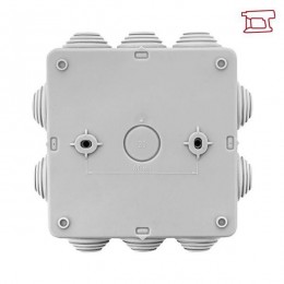 Коробка распределительная КМР-030-014 100х100х50 IP55 с крышкой для прямого монтажа 10 мембранных вводов сер. розн. стикер EKF plc-kmr-030-014-r