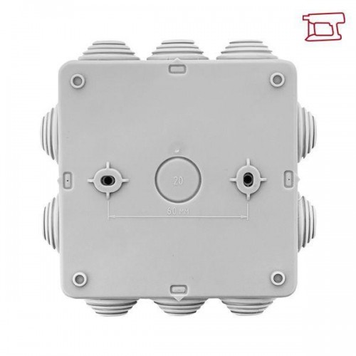 Коробка распределительная КМР-030-014 100х100х50 IP55 с крышкой для прямого монтажа 10 мембранных вводов сер. розн. стикер EKF plc-kmr-030-014-r