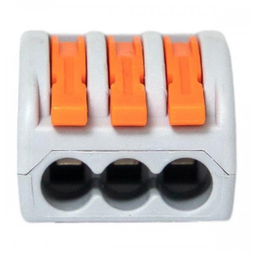 Клемма строительно-монтажная СМК 222-413 3-проводная 0.08-2.5кв.мм с рычагом (уп.100шт) PROxima EKF plc-smk-413