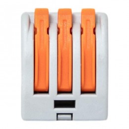 Клемма строительно-монтажная СМК 222-413 3-проводная 0.08-2.5кв.мм с рычагом (уп.100шт) PROxima EKF plc-smk-413