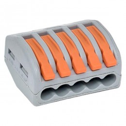 Клемма строительно-монтажная СМК 222-415 с рычагом 5 отверстий (блист.20шт) PROxima EKF plc-smk-415b-20